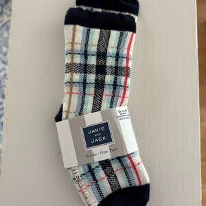 Janie and Jack Boys Striped Socks 0-6 months Blue Red Gold NEW with tags